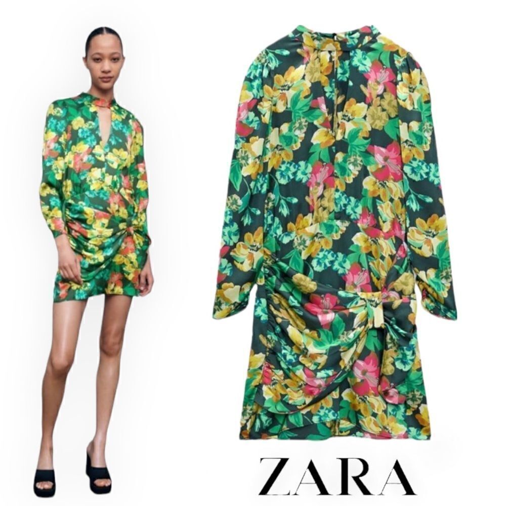 ZARA | Multicolored | FLORAL PRINT DRESS - Picture 1 of 11